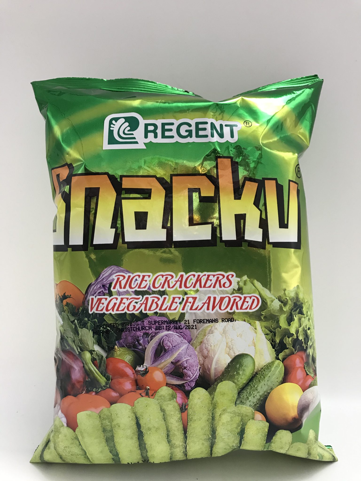 REGENT SNACKU RICE CRACKERS VEGETABLE FALVOURED 60G - Online Asian Shop ...